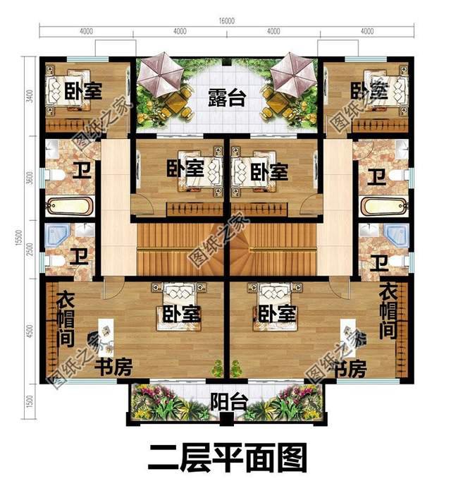 雙拼二層鄉(xiāng)村別墅設(shè)計(jì)圖，外觀時(shí)尚，觀賞價(jià)值與實(shí)用并存