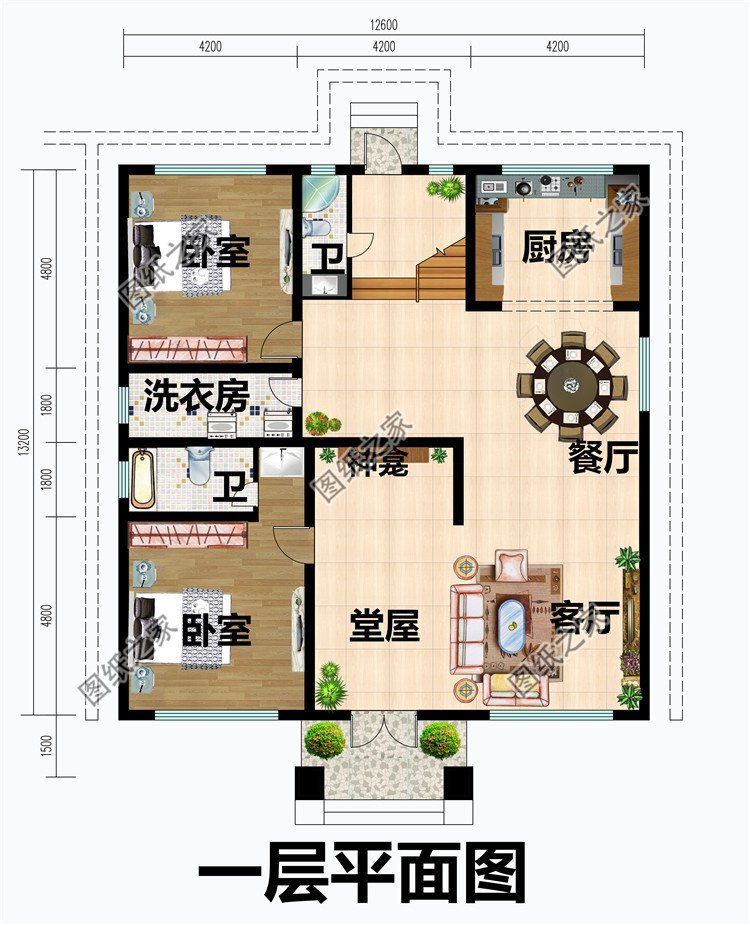 二層自建房，帶堂屋設(shè)計(jì)圖紙，隨意布置布局，體驗(yàn)舒適生活