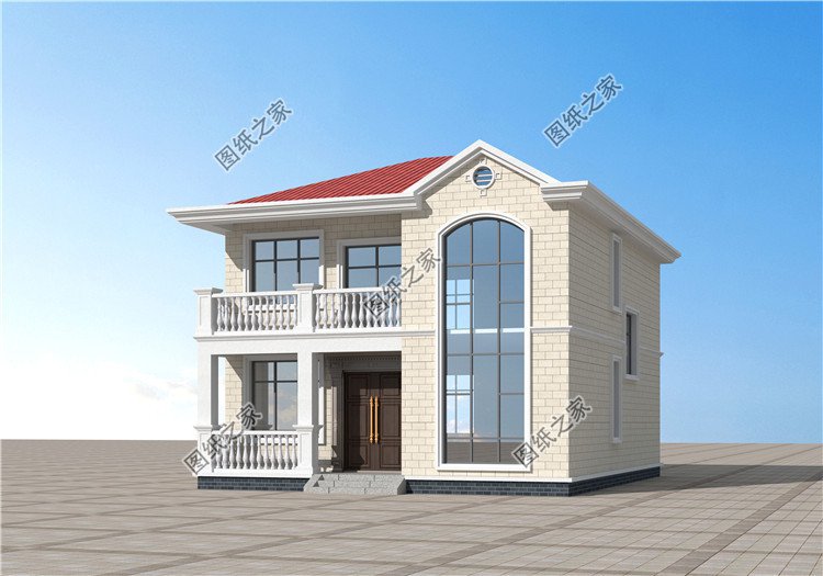 好看實用農村二層別墅設計圖正面圖