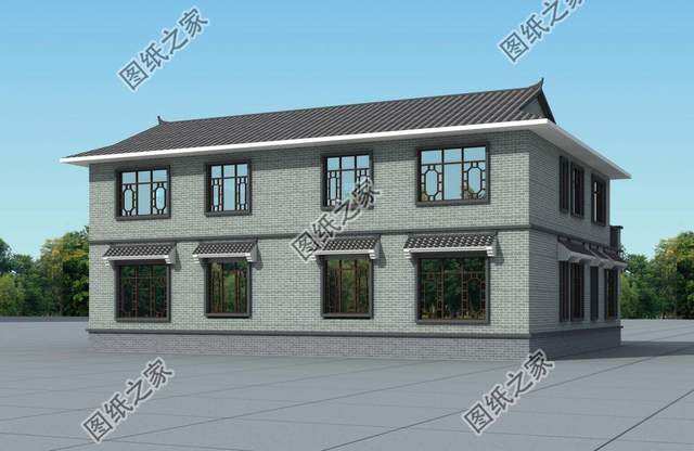 中式合院別墅設計圖，看園中花開花落，感嘆時光如梭