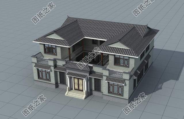 中式合院別墅設計圖，看園中花開花落，感嘆時光如梭