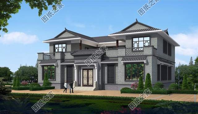 中式合院別墅設計圖，看園中花開花落，感嘆時光如梭