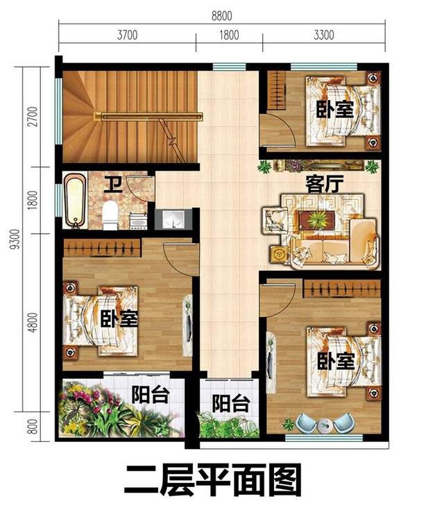 小戶(hù)型三層別墅設(shè)計(jì)圖，顏值高，布局合理