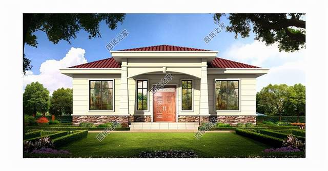 鄉(xiāng)村一層別墅設(shè)計(jì)圖，樸實(shí)的設(shè)計(jì)，居住舒適