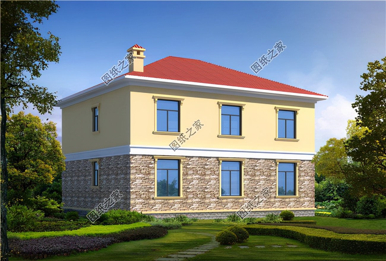 二層歐式自建房設(shè)計(jì)圖，合理設(shè)計(jì)，滿足農(nóng)村生活需要