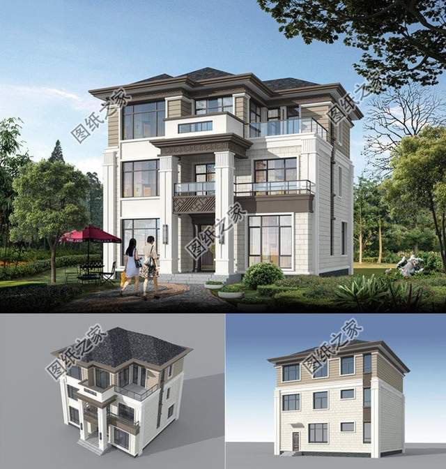 三層別墅設(shè)計圖，家里宅基地別浪費，看看這三款咋樣？