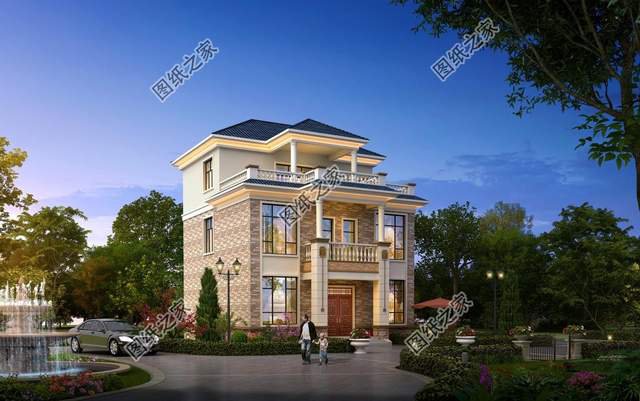 三層歐式別墅設(shè)計(jì)圖，經(jīng)典中帶著創(chuàng)新，暖色調(diào)整體給人親切感