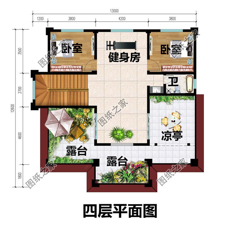 四層農(nóng)村別墅設計圖四層布局圖