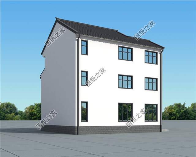 新中式三層自建房圖紙，不過時的設計，在老家建一棟揚名百年