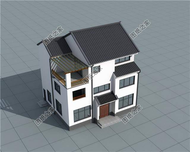 新中式三層自建房圖紙，不過時的設計，在老家建一棟揚名百年