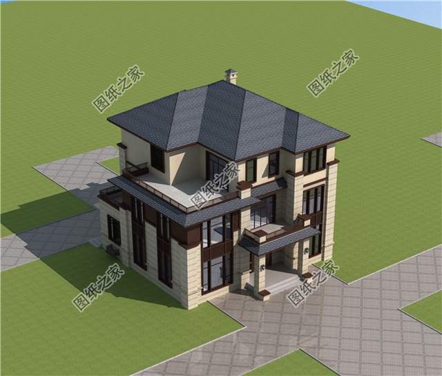 新中式三層自建房圖紙，不過時的設計，在老家建一棟揚名百年