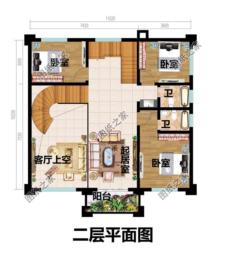 11X10米三層農村自建房