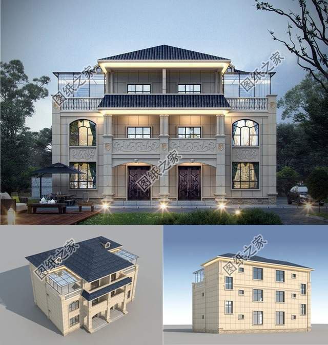 兄弟三層雙拼房設(shè)計(jì)圖，鄉(xiāng)村別墅還可以這建看到效果圖就愛了