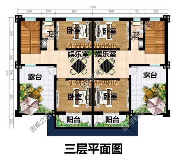 兄弟三層雙拼房設(shè)計(jì)圖，鄉(xiāng)村別墅還可以這建看到效果圖就愛了