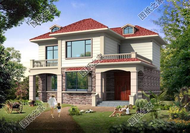 莊園別墅設(shè)計圖，超高顏值，極佳享受，農(nóng)村建房的首選戶型