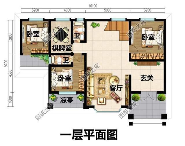 莊園別墅設(shè)計圖，超高顏值，極佳享受，農(nóng)村建房的首選戶型