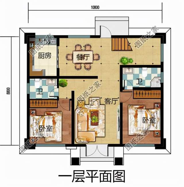 鄉(xiāng)村二層別墅設(shè)計，屋內(nèi)布局合理，造價約15w您不心動？