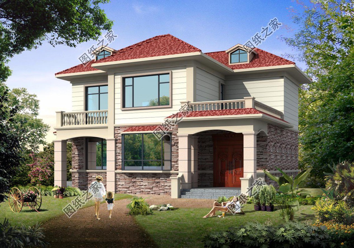 占地150二層別墅設(shè)計，夢想鄉(xiāng)村生活的標(biāo)配，父母親和小孩都愛