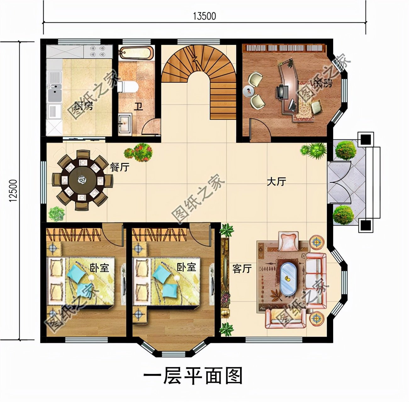 占地150二層別墅設(shè)計，夢想鄉(xiāng)村生活的標(biāo)配，父母親和小孩都愛