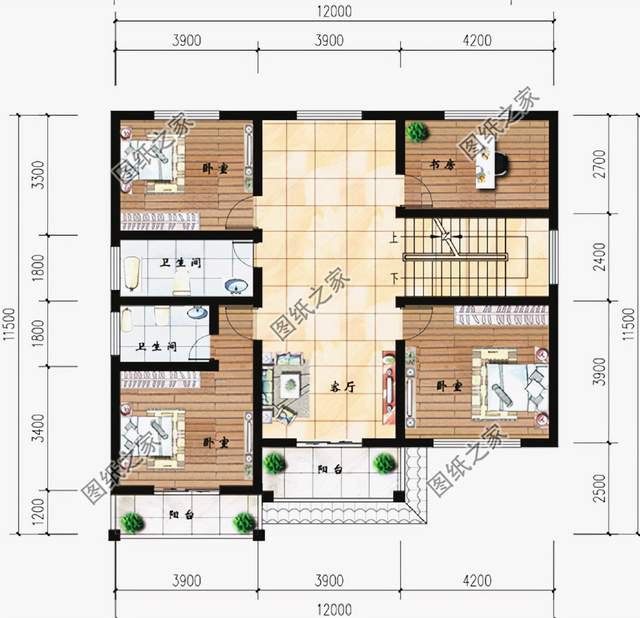 鄉(xiāng)村二層小洋樓設(shè)計(jì)，造型方正，層次多變，外觀豪華大氣