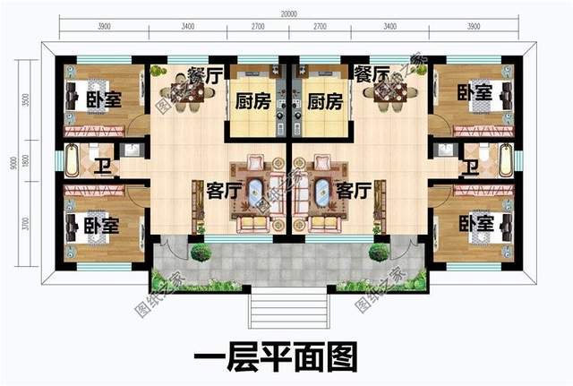 便宜雙拼別墅設(shè)計，造價實(shí)惠，起居互不打擾