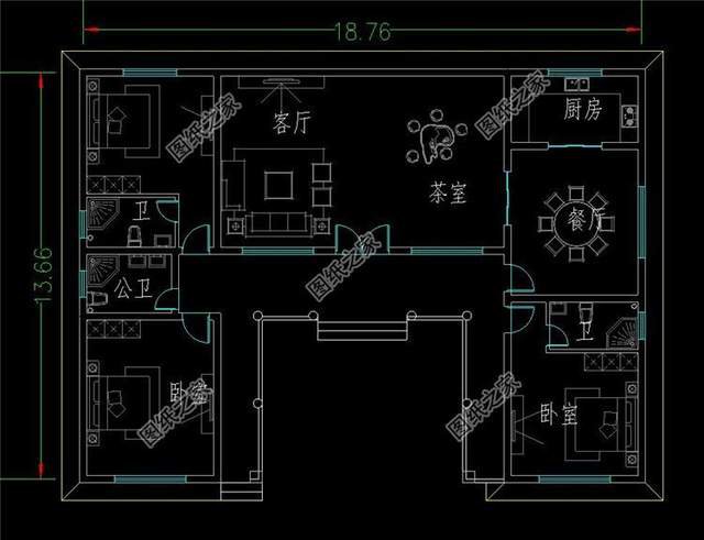 獨(dú)院設(shè)計(jì)的一層別墅設(shè)計(jì)，一方小院，聽雨、喝茶、治愈