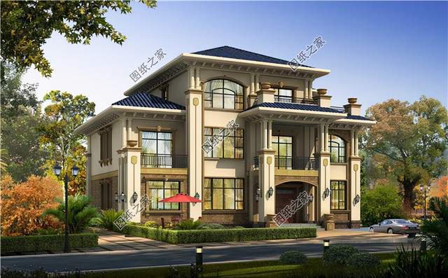 三層樓帶落地窗效果圖，融入現(xiàn)代建筑特征，成為新時(shí)期居住好房