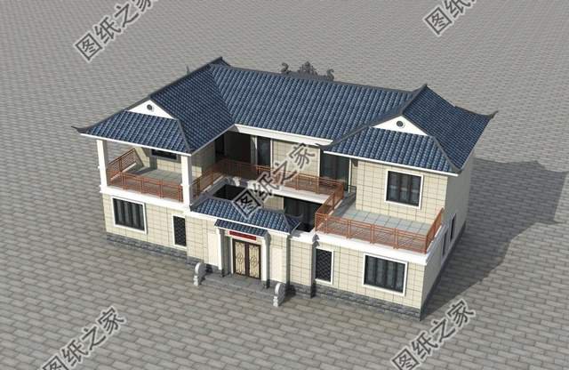 現(xiàn)代四合院別墅，住宅白墻黛瓦，淡雅寧靜