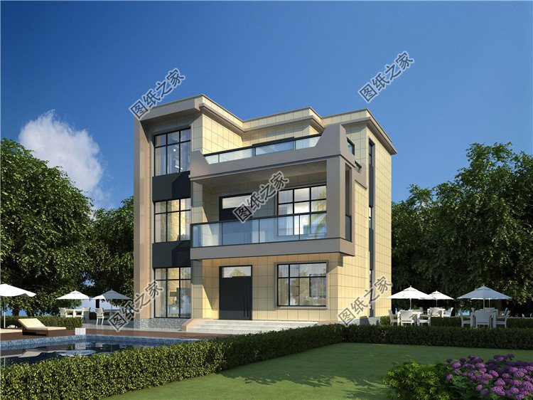 100平三層小別墅設(shè)計(jì)圖外觀