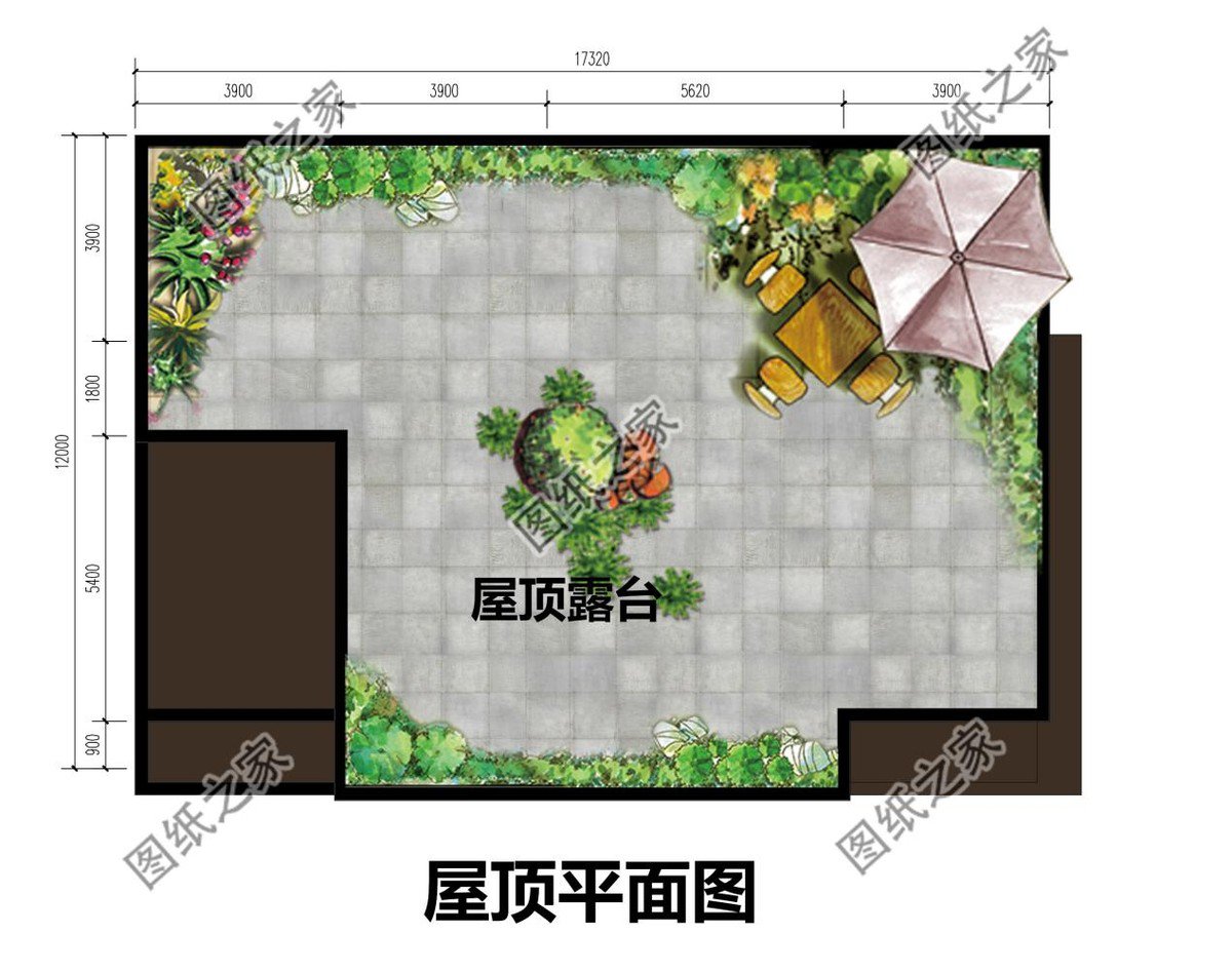 二層現(xiàn)代平屋頂別墅設(shè)計(jì)，大面積的露臺(tái)，居住會(huì)更舒適一些