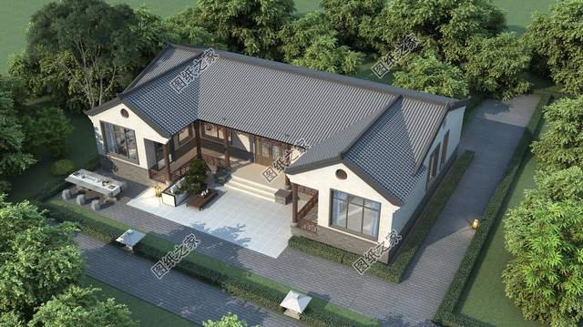 一層三合院農(nóng)村自建房，帶堂屋設(shè)計(jì)，超大互動(dòng)空間