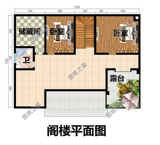 一層半農(nóng)村別墅帶閣樓，給人簡單高級的感受，整棟房子明亮干凈