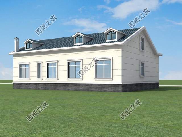 一層半農(nóng)村別墅帶閣樓，給人簡單高級的感受，整棟房子明亮干凈