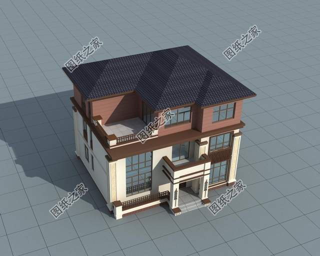 農(nóng)村簡約三層房子設(shè)計圖，室內(nèi)挑空設(shè)計盡顯奢華，空間感超強