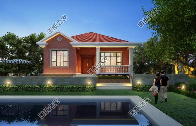 農(nóng)村一層小別墅設(shè)計(jì)，東方紅配色，滿滿的愛(ài)國(guó)情懷