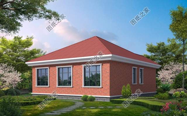 農(nóng)村一層小別墅設(shè)計(jì)，東方紅配色，滿滿的愛(ài)國(guó)情懷