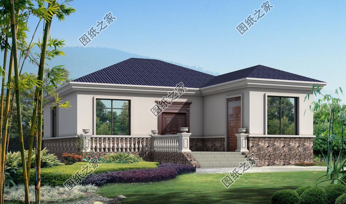 7字型農(nóng)村一層自建房，安詳歸家，給您田園享受