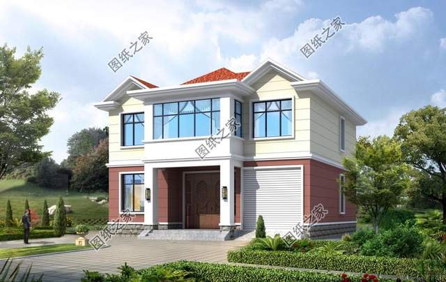 二層農(nóng)村別墅設(shè)計(jì)，帶閣樓帶車庫(kù)，性價(jià)比超高