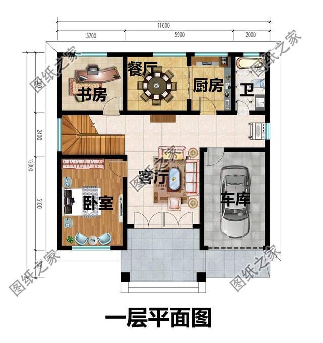 二層農(nóng)村別墅設(shè)計(jì)，帶閣樓帶車庫(kù)，性價(jià)比超高