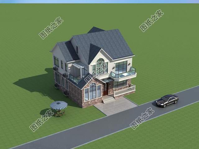 帶悶頂二層別墅設(shè)計，層次感十足，細節(jié)滿滿