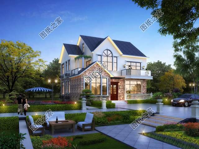 帶悶頂二層別墅設(shè)計，層次感十足，細節(jié)滿滿