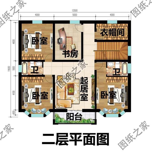 農(nóng)村二層別墅帶閣樓設(shè)計，家居溫馨舒適，很受一些年輕人的喜愛