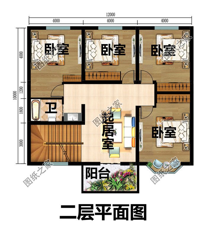 12x10三層別墅設(shè)計(jì)圖