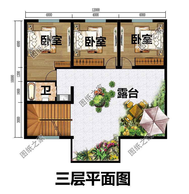 12x10三層別墅設(shè)計(jì)圖