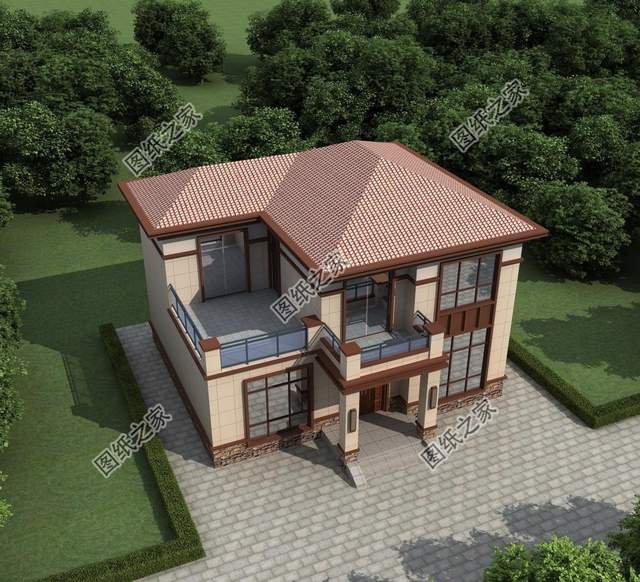 簡(jiǎn)約三開(kāi)間二層別墅，二樓小露臺(tái)，閑坐聊天好不愜意