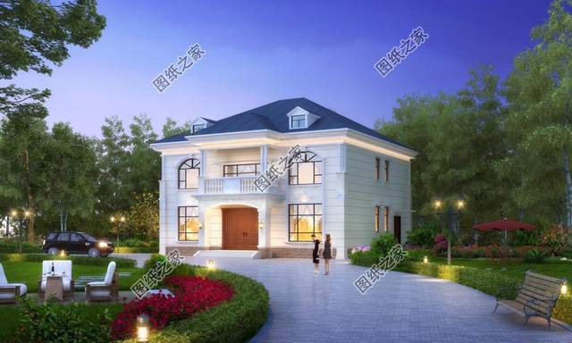 二層農(nóng)村自建房，白潔如畫(huà)，仿佛一棟小宮殿