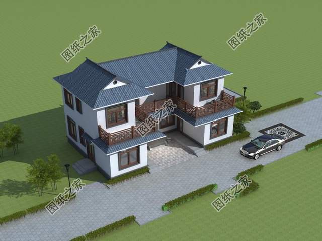 農(nóng)村二層三合院別墅設(shè)計(jì)，充滿家的感覺，居住更為舒適