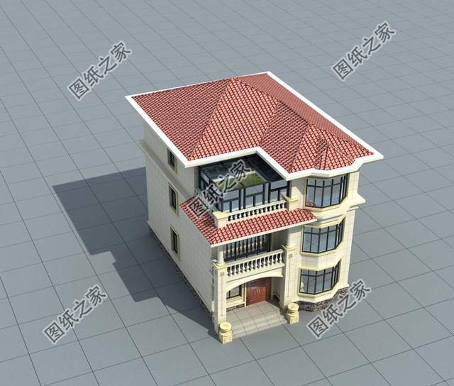 現(xiàn)代簡約三層自建房設(shè)計，帶陽光房配置，別有一番天地