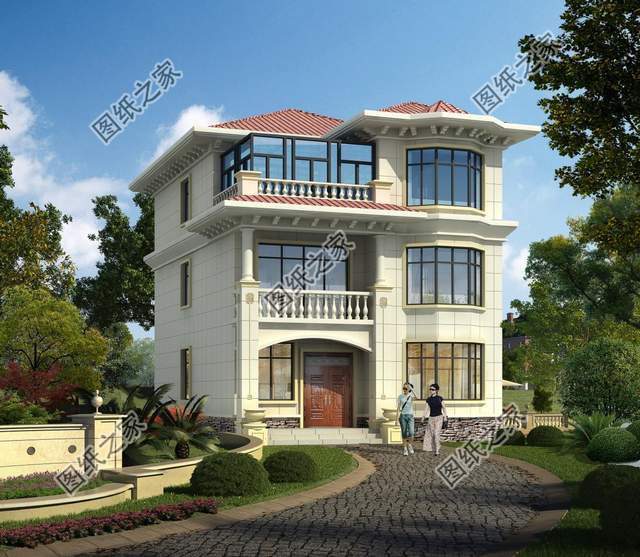 現(xiàn)代簡約三層自建房設(shè)計，帶陽光房配置，別有一番天地