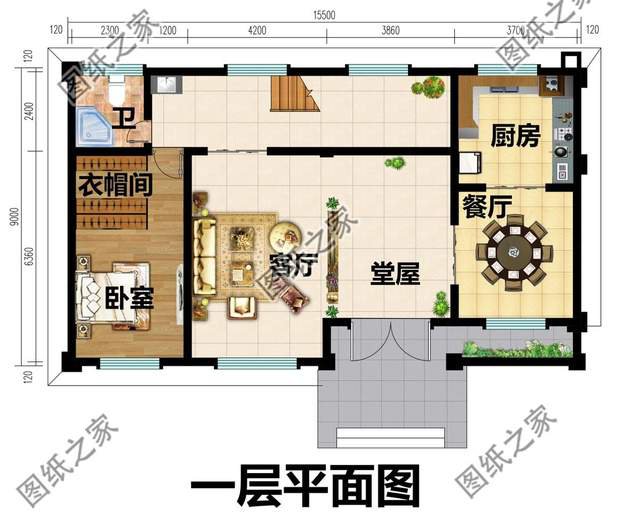 二層帶堂屋別墅設(shè)計圖，擺脫平凡無聊的生活，向往簡單自然的空間